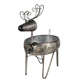 Figurina fier gri antichizat Ren 35 cm x 28 cm x 54 h