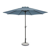 Umbrela de gradina cu picior din fier negru si copertina textil albastru Kalife Ø 300 cm x 242 h