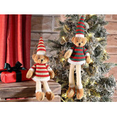 Set 2 figurine Craciun Ursuleti textil multicolor cm 11x6x34 H