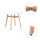 Masa dining MDF alb lemn natur 80x80x74 cm