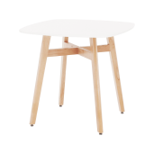 Masa dining MDF alb lemn natur 80x80x74 cm