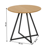 Masa MDF stejar metal negru Delik 50x50x45 cm 