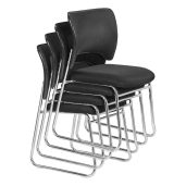 Scaun stivuibil negru crom Delos 47x56x82.5 cm