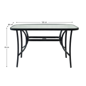 Masa gradina terasa otel sticla Demat 120x80x70 cm