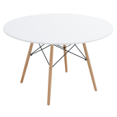Masa dining mdf alb lemn natur Demin 120x74 cm