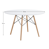Masa dining mdf alb lemn natur Demin 120x74 cm