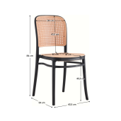 Scaun stivuibil negru bej Lenita 44.5x53x85.5 cm