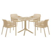 Masa gradina terasa plastic maro taupe Denton 79,5x79,5x74,5 cm