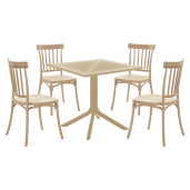 Masa gradina terasa plastic maro taupe Denton 79,5x79,5x74,5 cm