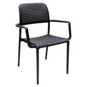 Scaun stivuibil, plastic negru, Denton 59x53x85 cm