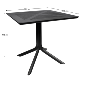 Masa de gradina, neagra, Denton 79,5x79,5x74,5 cm