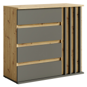 Comoda DTD mdf laminat grafit stejar artisan Deris 80x34x79,7 cm