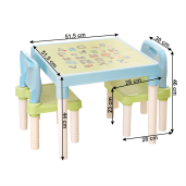 Set masuta, 2 scaunele copii Balto 51,5x51,5x44 cm, 30x28x46 cm