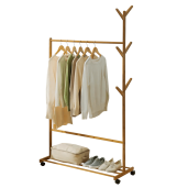 Suport haine bambus Vikir 100x35x174 cm