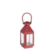 Felinar metal rosu Lucinda 11x10x25 cm
