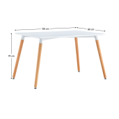 Masa dining MDF alb lemn fag Didier 120x80x74 cm