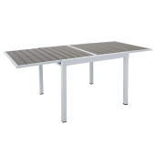Masa extensibila de gradina otel alb gri Dorio 100/200x100x75 cm