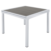 Masa extensibila de gradina otel alb gri Dorio 100/200x100x75 cm