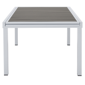 Masa extensibila de gradina otel alb gri Dorio 100/200x100x75 cm