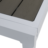 Masa extensibila de gradina otel alb gri Dorio 100/200x100x75 cm