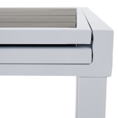 Masa extensibila de gradina otel alb gri Dorio 100/200x100x75 cm