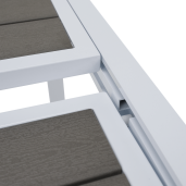 Masa extensibila de gradina otel alb gri Dorio 100/200x100x75 cm