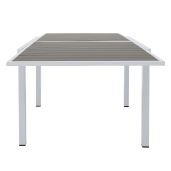 Masa extensibila de gradina otel alb gri Dorio 100/200x100x75 cm