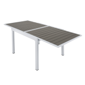 Masa extensibila de gradina otel alb gri Dorio 100/200x100x75 cm