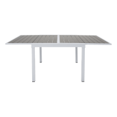 Masa extensibila de gradina otel alb gri Dorio 100/200x100x75 cm