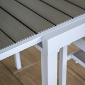 Masa extensibila de gradina otel alb gri Dorio 100/200x100x75 cm
