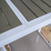Masa extensibila de gradina otel alb gri Dorio 100/200x100x75 cm