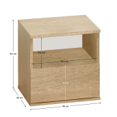 Noptiera DTD stejar sonoma Doli 40x40x40 cm