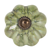 Buton mobilier ceramica verde Ø 4x4 cm / S3 cm