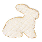 Perna decorativa Paste Iepuras poliester alb auriu 29x10x27 cm