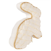 Perna decorativa Paste Iepuras poliester alb auriu 29x10x27 cm