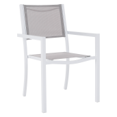 Scaun stivuibil pentru gradina otel alb gri Dorio 56x62x86 cm