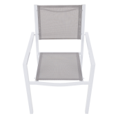 Scaun stivuibil pentru gradina otel alb gri Dorio 56x62x86 cm