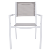Scaun stivuibil pentru gradina otel alb gri Dorio 56x62x86 cm