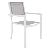 Scaun stivuibil pentru gradina otel alb gri Dorio 56x62x86 cm