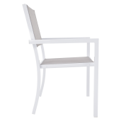 Scaun stivuibil pentru gradina otel alb gri Dorio 56x62x86 cm