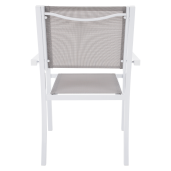 Scaun stivuibil pentru gradina otel alb gri Dorio 56x62x86 cm