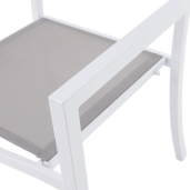 Scaun stivuibil pentru gradina otel alb gri Dorio 56x62x86 cm