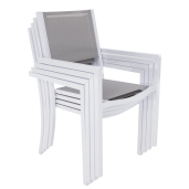 Scaun stivuibil pentru gradina otel alb gri Dorio 56x62x86 cm