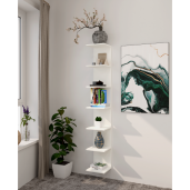 Raft suspendat DTD laminat alb Dorna 30x28x190 cm