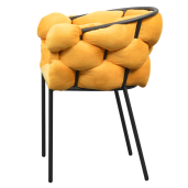 Fotoliu catifea galbena metal negru Dorota 63x51x75 cm