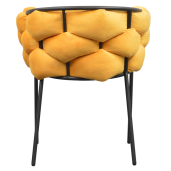 Fotoliu catifea galbena metal negru Dorota 63x51x75 cm