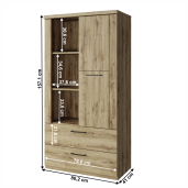 Dulap DTD stejar navarra Dorsi 80.2x41x157.1 cm 