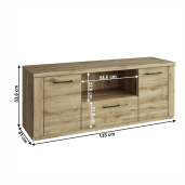 Comoda TV DTD stejar navarra Dorsi 135x41x53.6 cm 