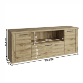 Comoda TV DTD/MDF stejar navarra Dorsi 179,8x41x63,4 cm 