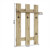 Cuier perete DTD stejar navarra Dorsi 75x27,2x125 cm 